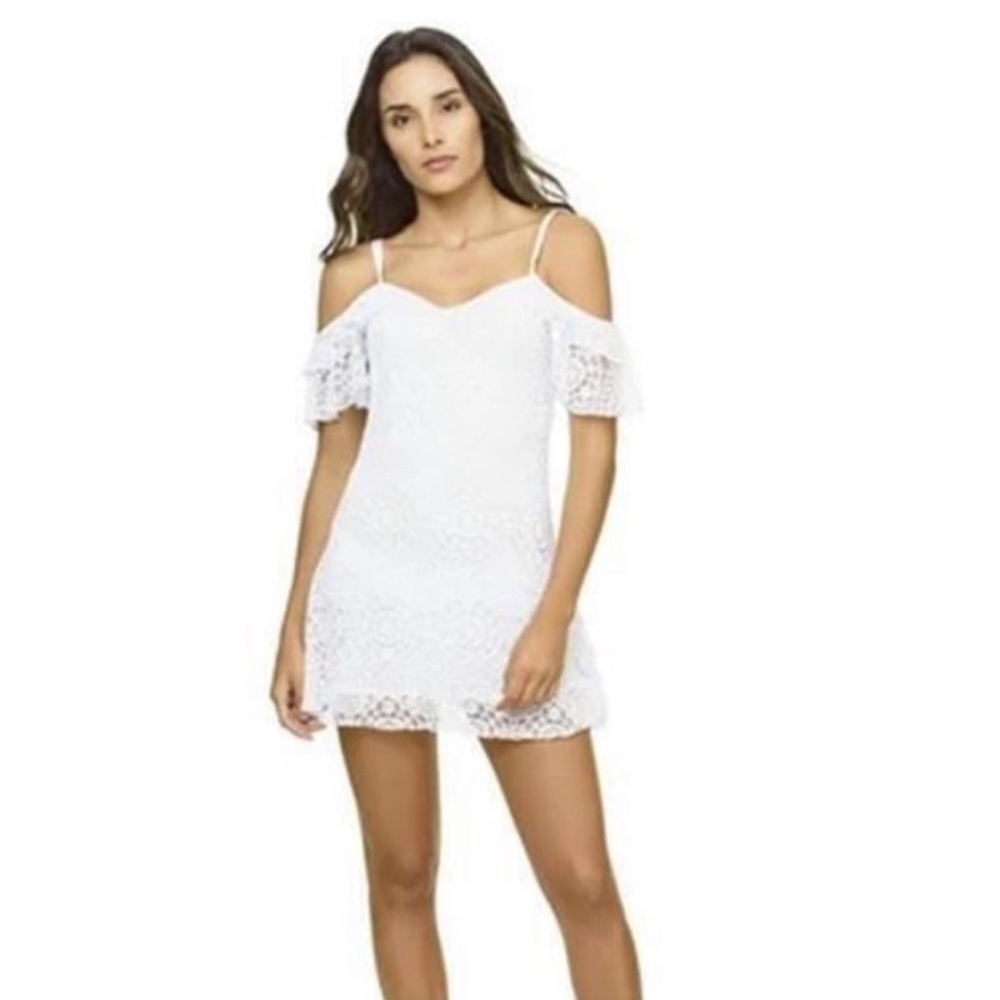PILYQ WATER LILY WHITE LOLA LACE DRESS SWIMSUIT BEACH COVER-UP